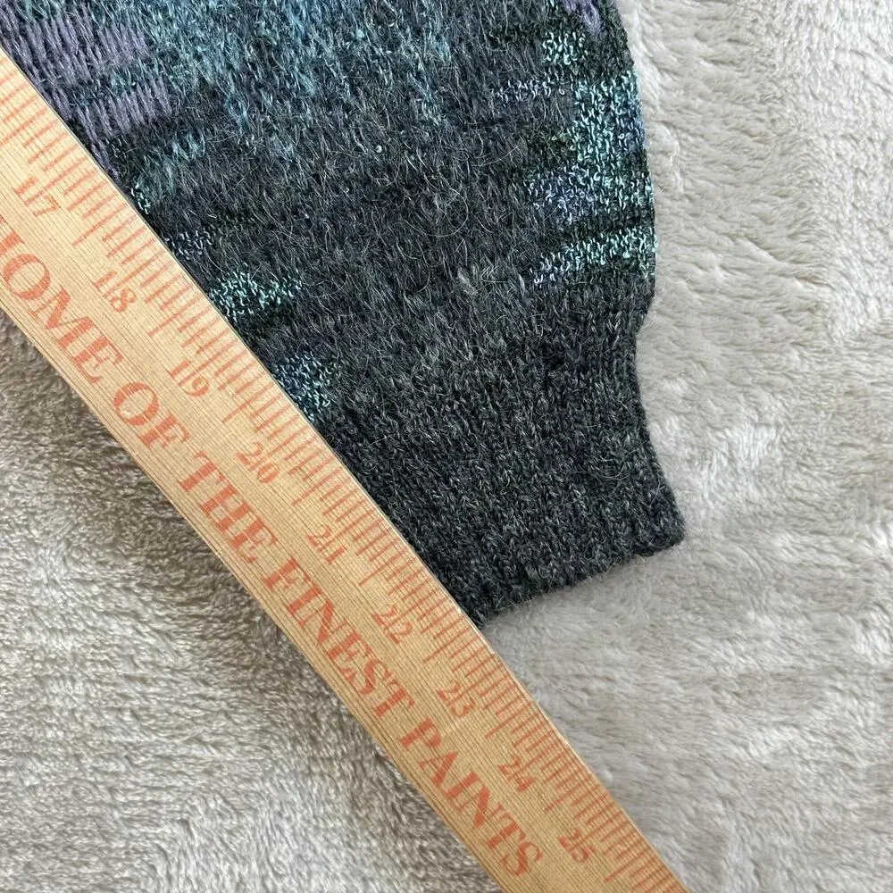 Vintage Oaktree Sweater Mens Medium Gray Geometric Crew Neck Knit Pullover 90s